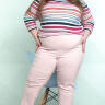 Розовые брюки-капри с высокой посадкой 94870225