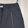 Черные женские брюки с кожаными вставками 94670203