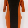 Оранжевое женское платье с черной вставкой 41505301
