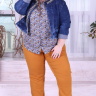 Женские укороченные брюки оранжевого цвета 21670207