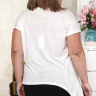 Белая льняная футболка большого размера 92805403
