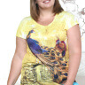 Желтая женская футболка со стразами арт. 51695407
