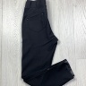 Черные женские брюки с кожаными вставками 94670203