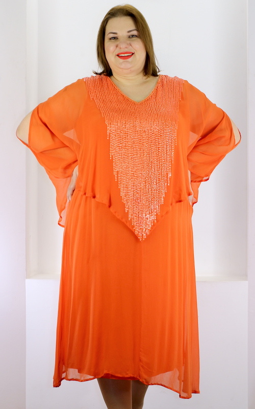 Легкое оранжевое платье материал вискоза 21905301