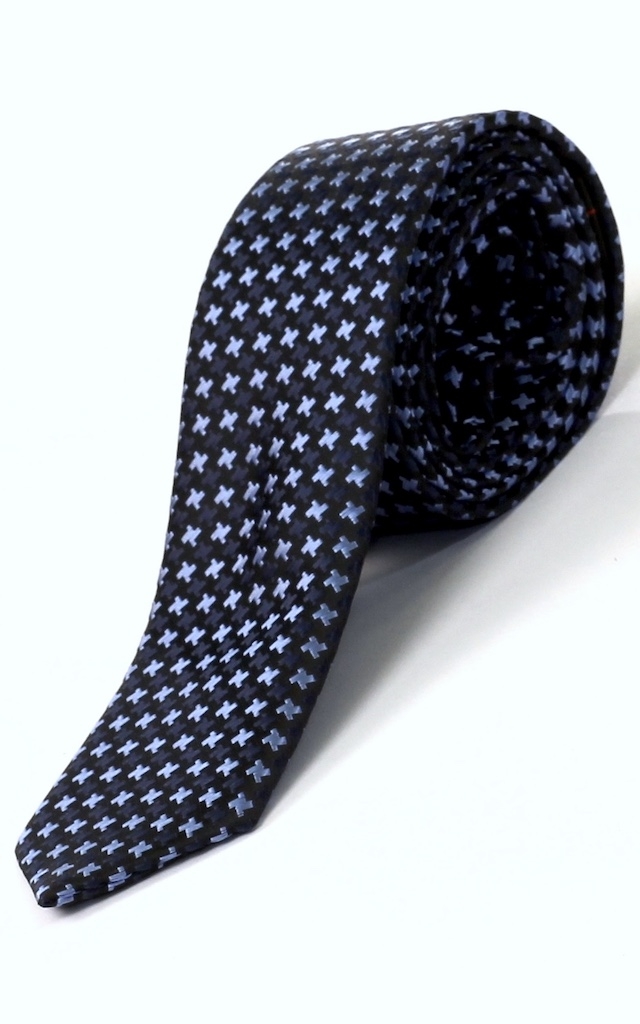 Темно-синий галстук с узором 22368910