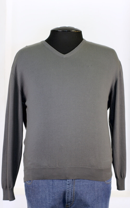 Темно-серый пуловер большого размера арт. 36082201
