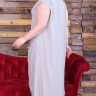 Серое длинное платье с V-образным вырезом 92815312