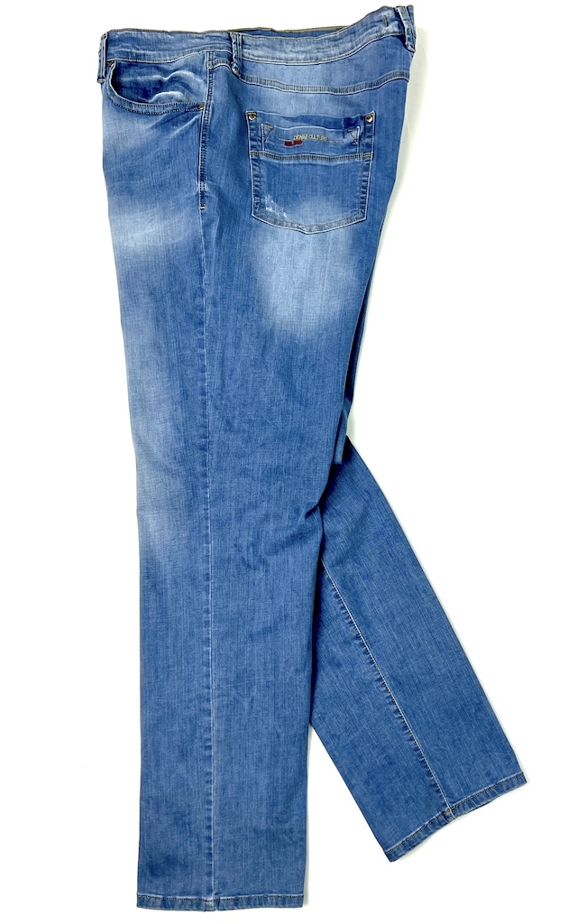 Длинные голубые джинсы прямого кроя 71320402