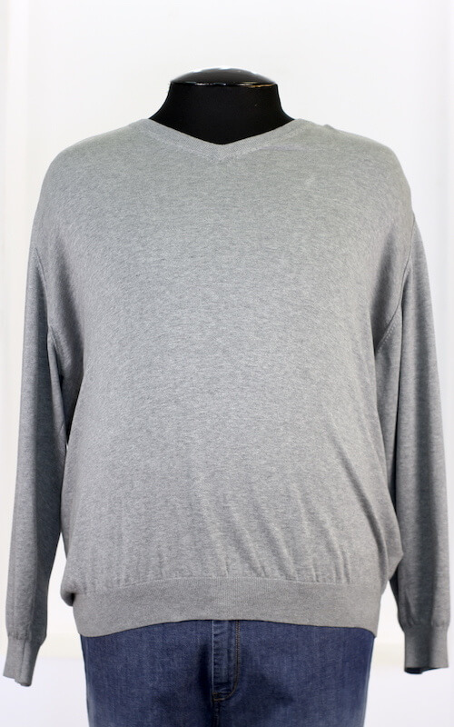 Серый пуловер низ на резинке арт. 36082206