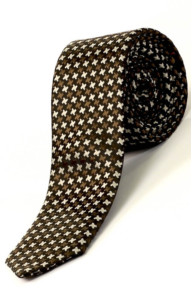 Коричневый галстук из микрофибры арт. 22368911