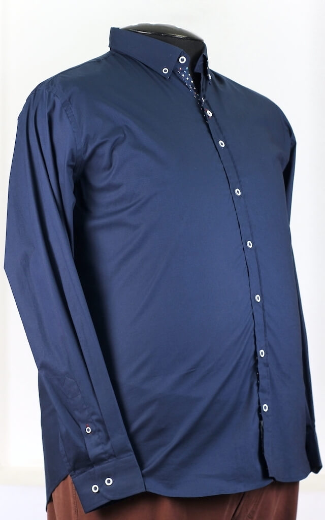 Темно-синяя рубашка из эластичной ткани арт. 74241159