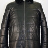 Утепленная кожаная куртка с меховым воротником арт. 24370810