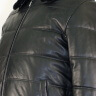 Утепленная кожаная куртка с меховым воротником арт. 24370810