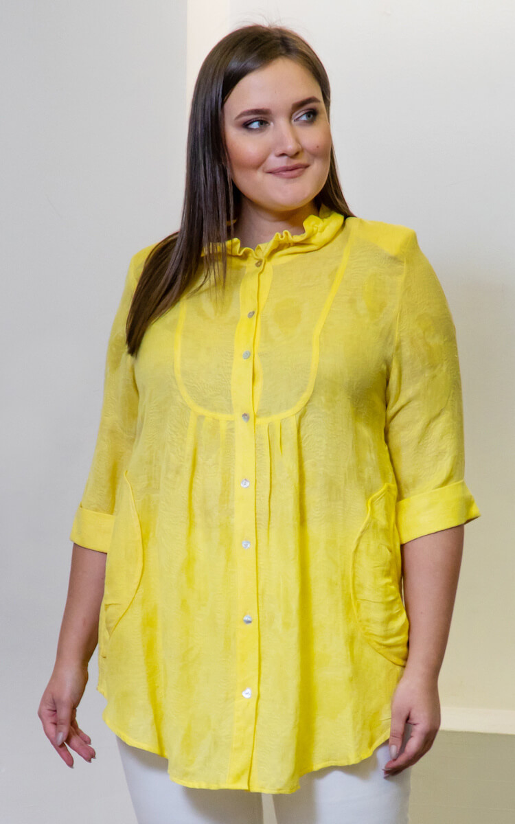 Женская льняная блузка большого размера 84501101