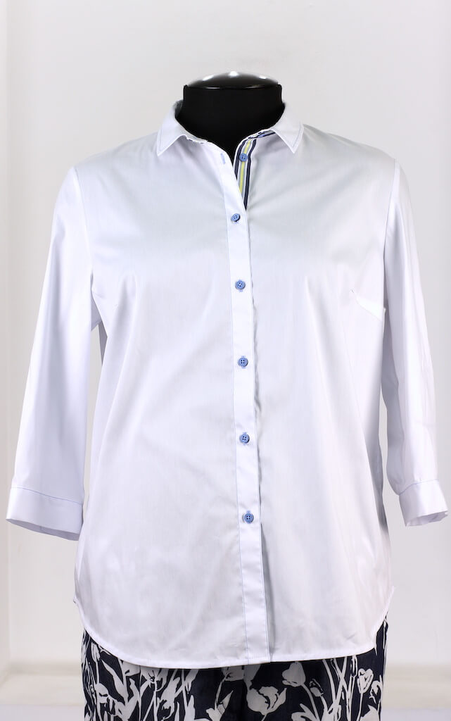 Белая рубашка с рукавом три четверти арт. 21855172