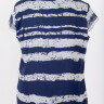 Нарядная блуза в синюю и серую полоску арт. 21855467