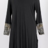 Черное платье в стиле колорблок  арт. 74505302