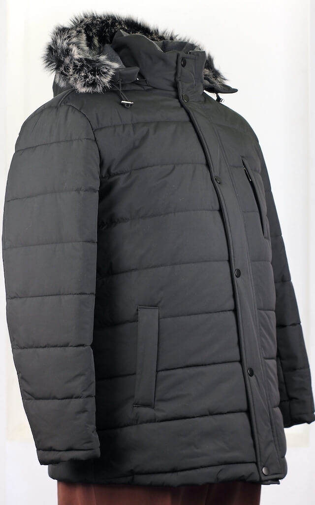Стильная зимняя куртка цвета антрацит 23310840