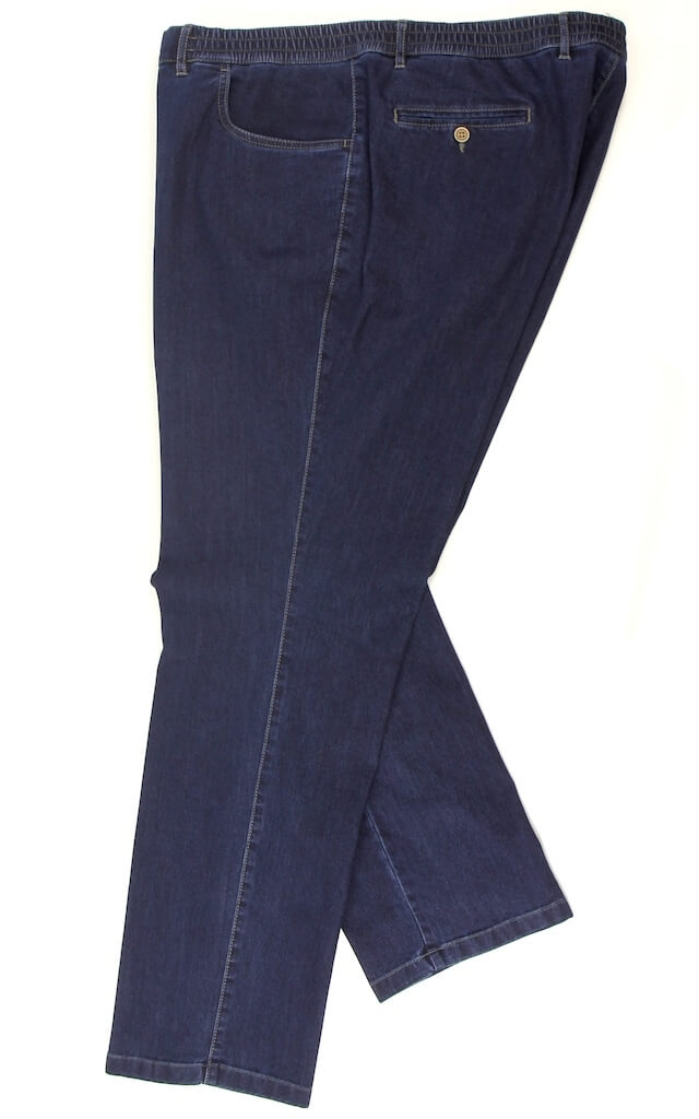 Мужские джинсы темно-синего цвета с поясом на резинке 23110272