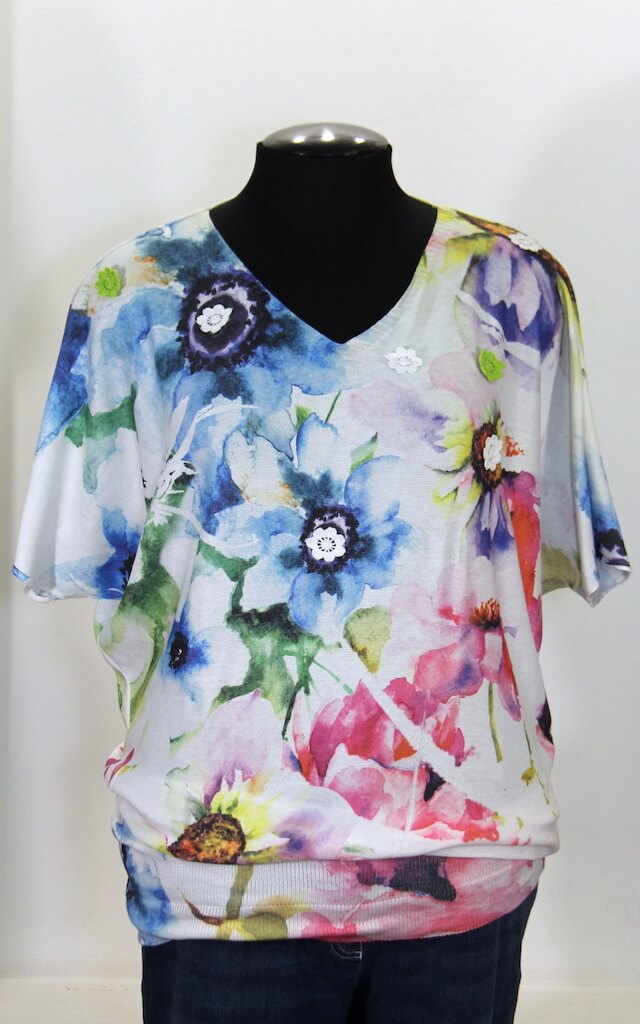 Женская блузка с принтом акварель 52505405